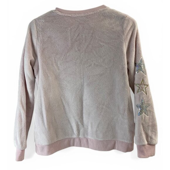 Wonder Nation Girls Pink Plush Long-Sleeve Unicorn Sweatshirt L 10-12 Plus - Picture 4 of 10